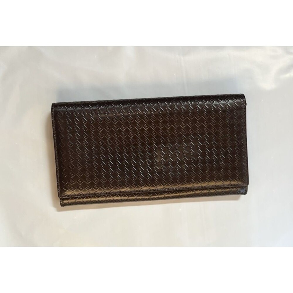 Fendi Monogram Dark Brown Vintage Clutch Bag W/Insert + Chain & Auth Cert.